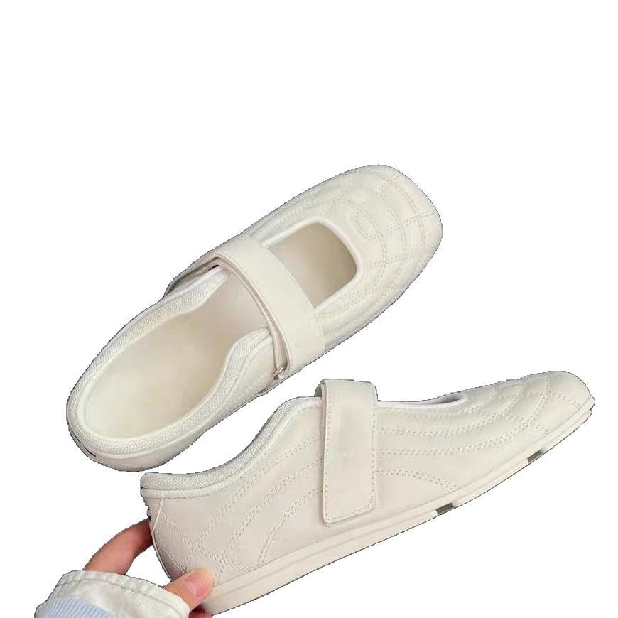 Dame Stilfulde Mary Jane Sko med moderskabel Metallic-overflade og praktisk Velcro Stilla