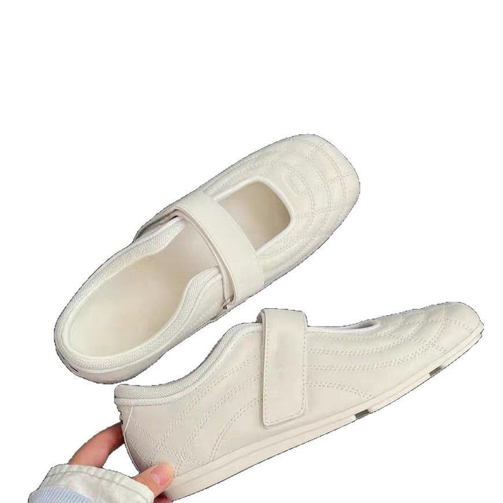Dame Stilfulde Mary Jane Sko med moderskabel Metallic-overflade og praktisk Velcro Stilla