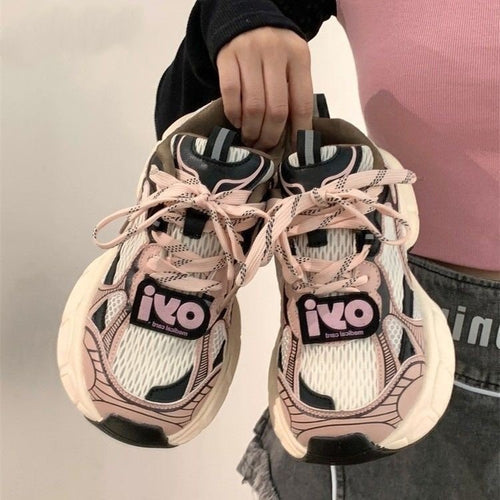 Dame Fashion-sneakers med åndbar mesh-overflade og stabil sål Stilla
