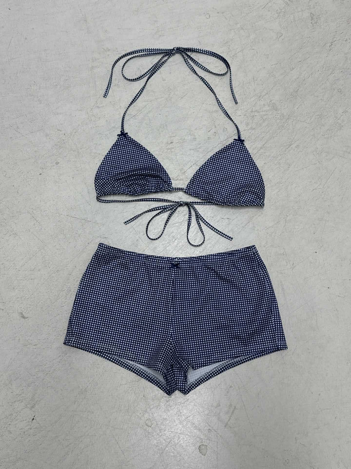 Dame Bikini-sæt med klassisk ternet mønster og justerbare stropper Skovae