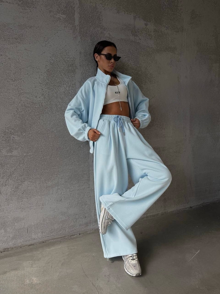 Kvindernes sporty oversized lounge sæt med elastisk talje Skovae