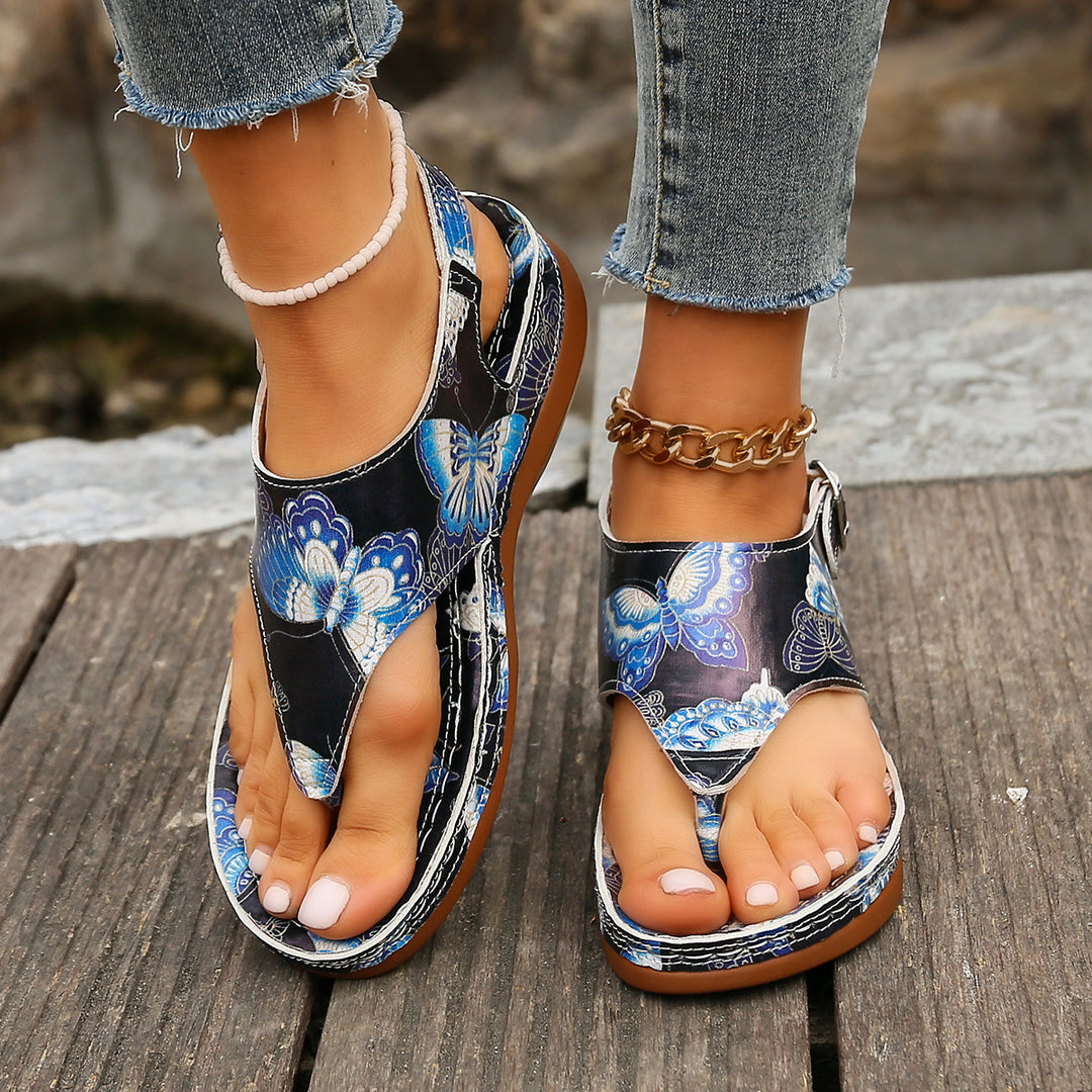 Dame flip-flops med blomstermotiv og skridsikker sål Stilla
