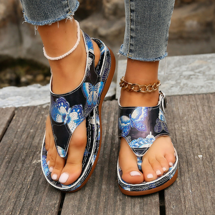 Dame flip-flops med blomstermotiv og skridsikker sål Stilla
