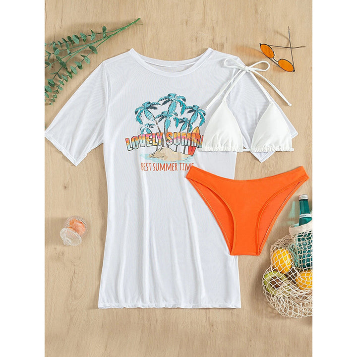 Dame Surf-Style T-shirt med lange ærmer og moderne print Stilla