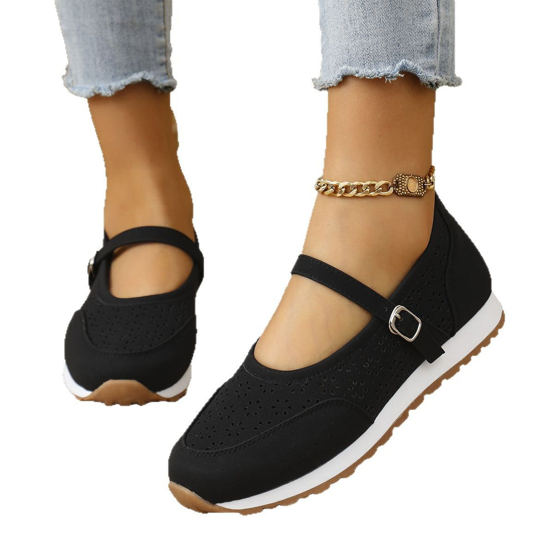 Dame Ballerinas med åndbar perforering og komfortable remme Stilla