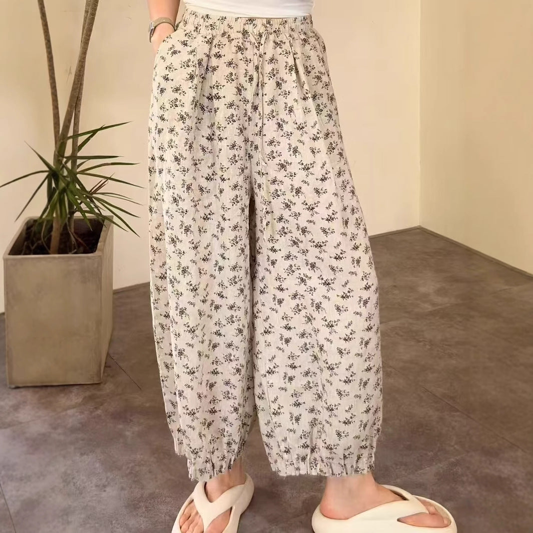 Dame Højttaljede Floraltryk Casual Culottes Stilla