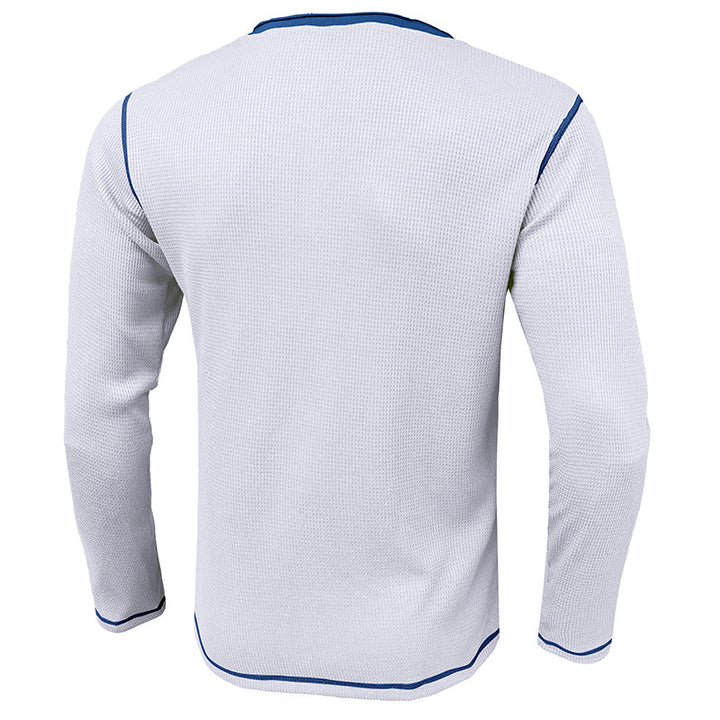 Herrer Langærmet Henley-shirt i åndbart bomuldsblandning med stilfuld kontrastkrave Stilla