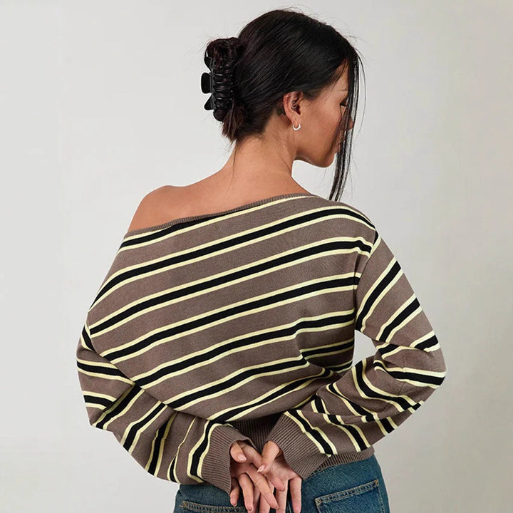 Damer afslappet stripe sweater Stilla