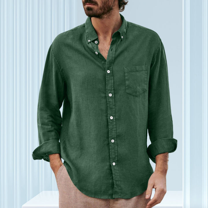 Herrer casual linnedskjorte med regular fit Stilla