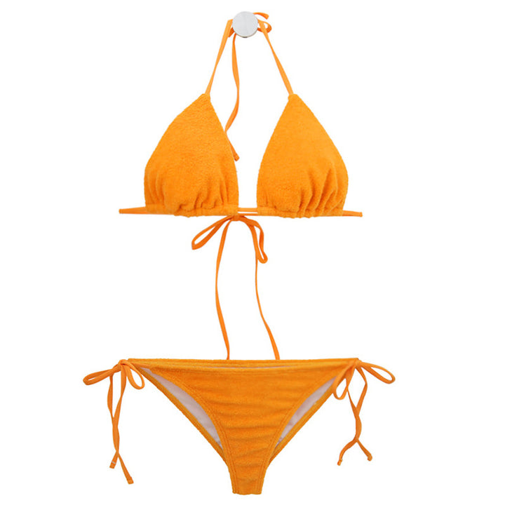 Dame Triangel-bikini med elastiske flæsedetaljer og justerbare stropper Stilla