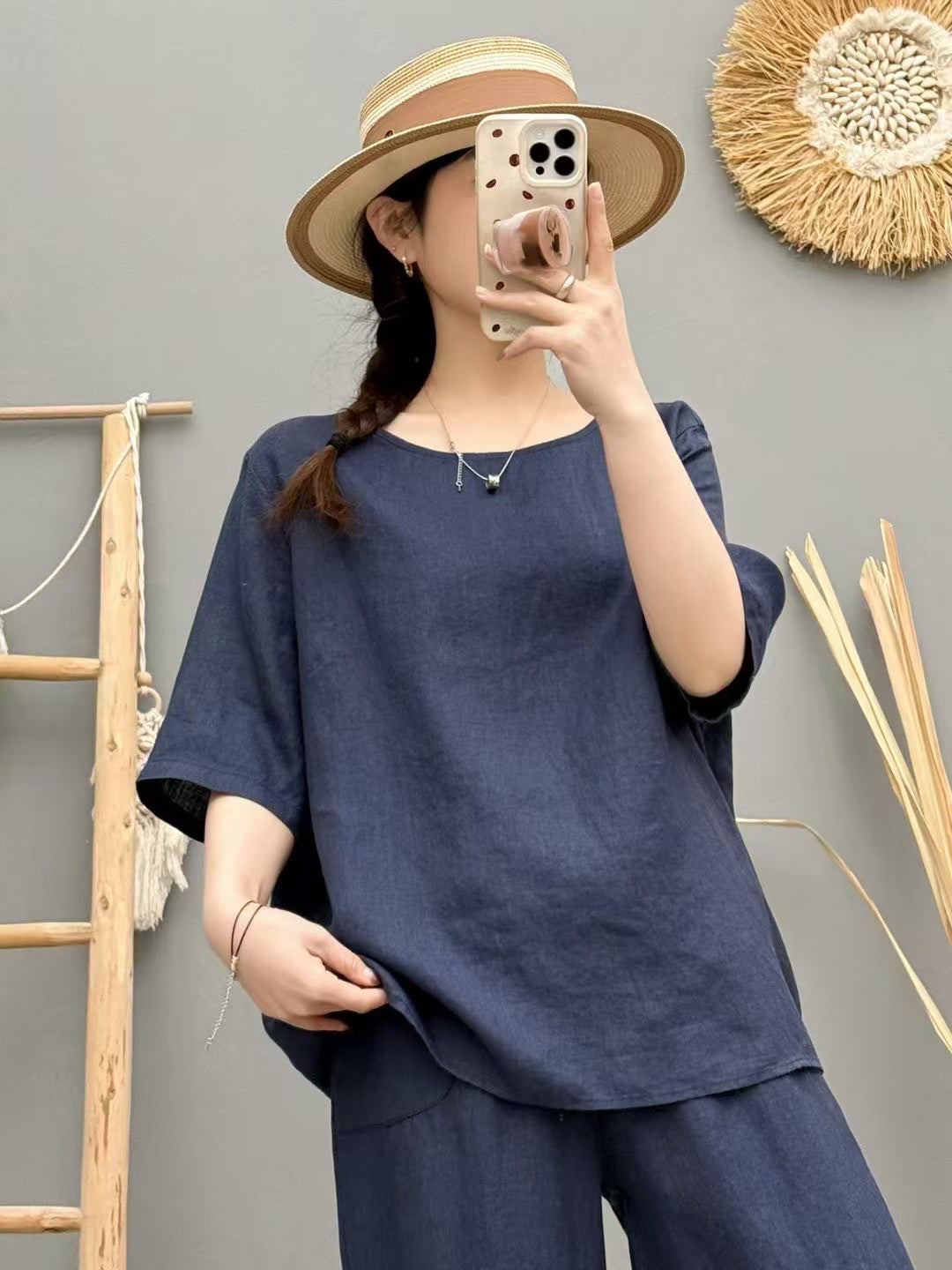 Dame Relaxed Fit Linned Oversized Top Stilla