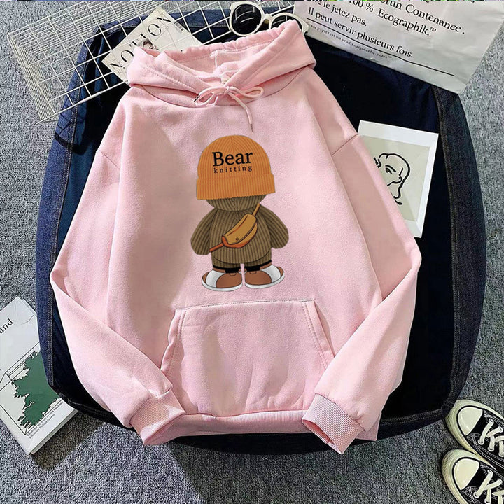 Dame hoodie med legende bjørnedesign og høj kvalitet fleece Skovae