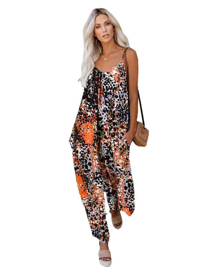 Dame Løs Tøj Overall med elegante Spaghetti-stropper og unikt print Stilla