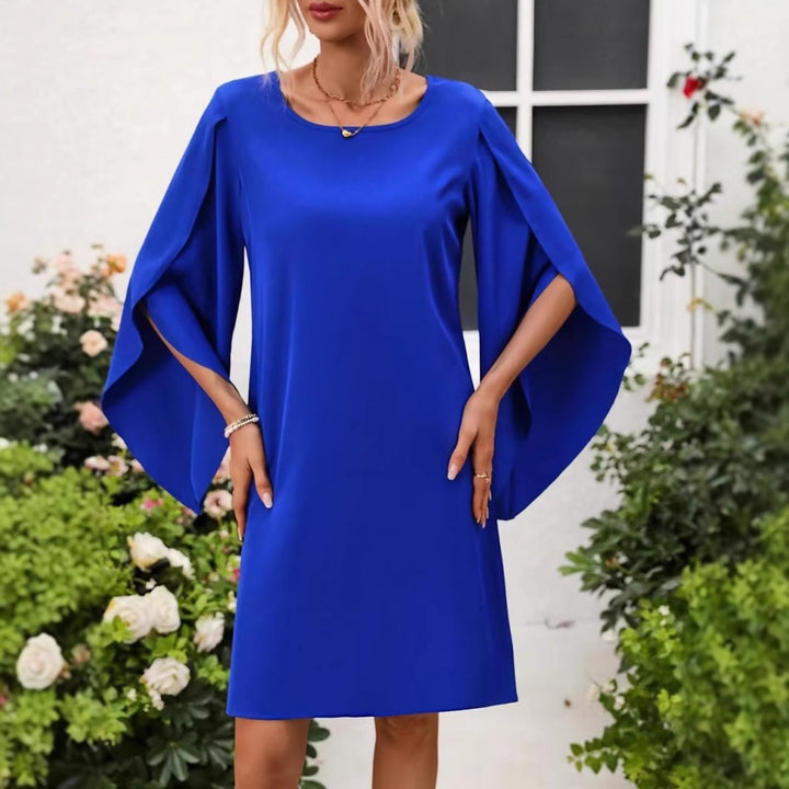 Dame Elegant Cape-Ærme Kjole Stilla