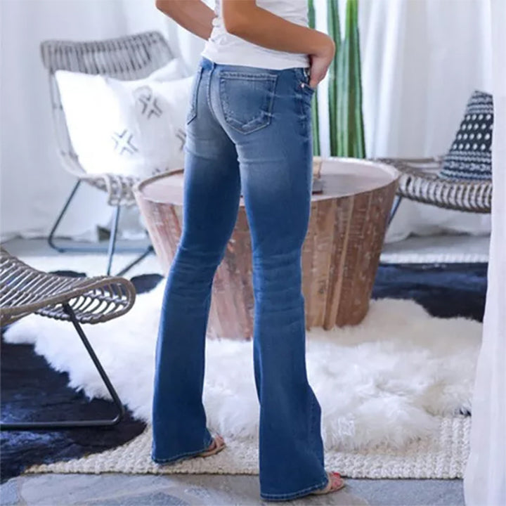 Dame Flared Jeans med vintage-inspireret design og høj talje Stilla