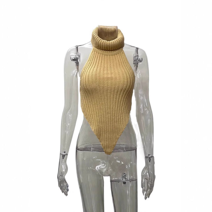 Dame High-Neck Striktop med asymmetrisk snit Stilla