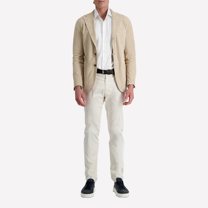 Herrer moderigtig ruskindsblazer med ståkrave Stilla
