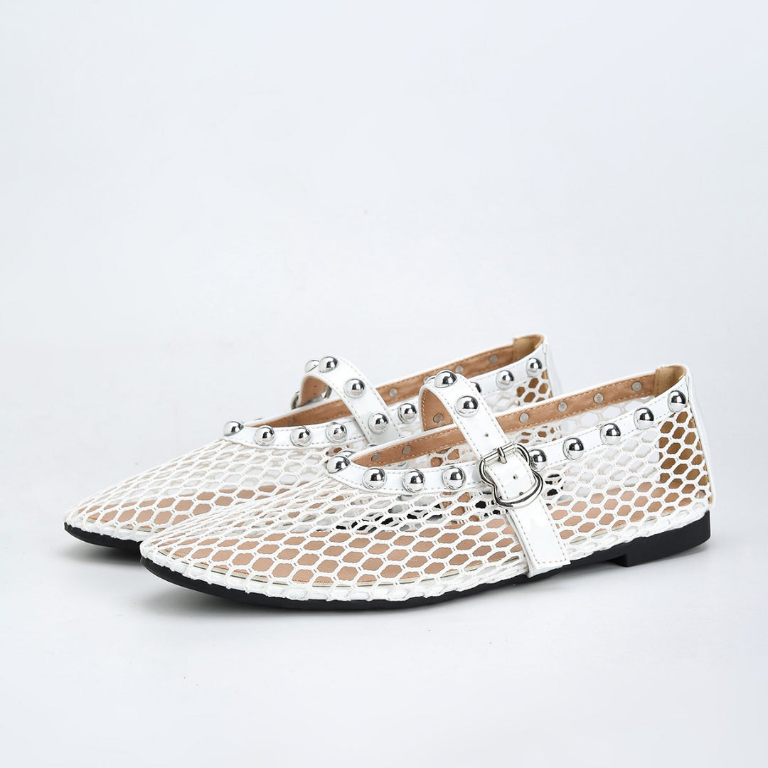 Dame net sneakers med trendy metal accenter Stilla