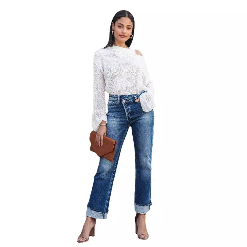 Dame brede jeans i vintage look Stilla