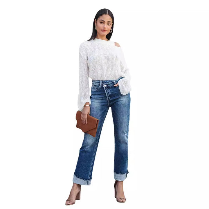 Dame brede jeans i vintage look Stilla