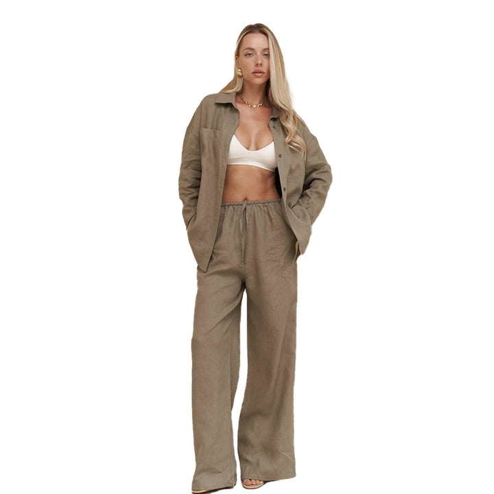 Femme Let Linned Casual To-delt Sæt Stilla