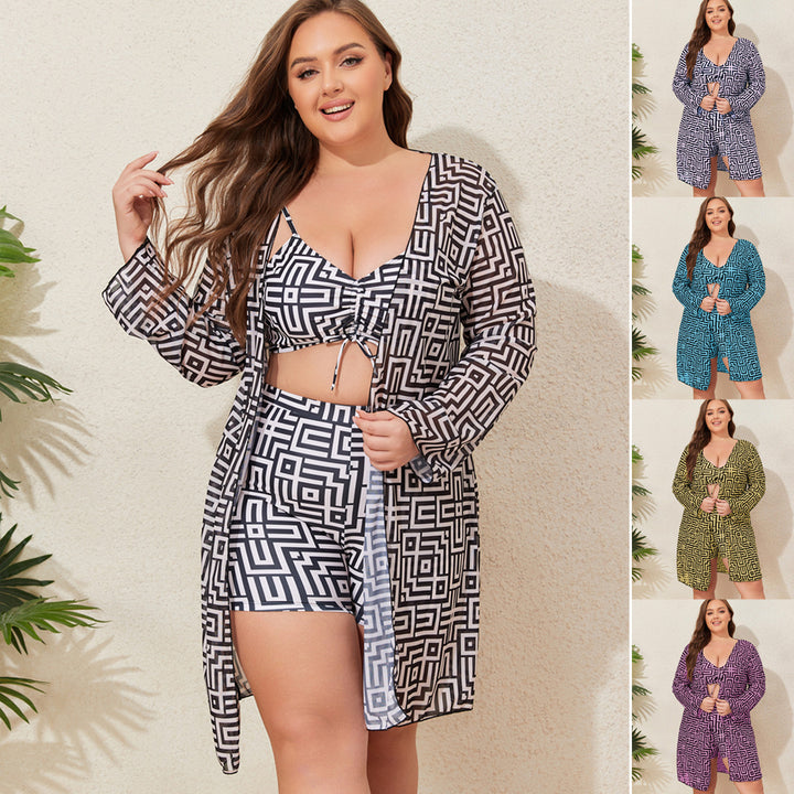 Dame Bikiniset med elegant indpakningskjole Stilla