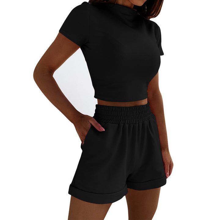 Dame Sporty Crop Top og korte Shorts Sæt Stilla