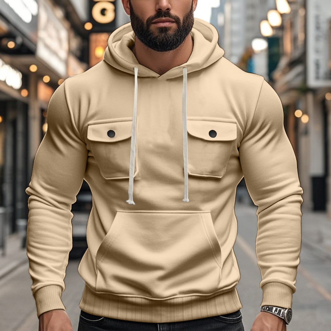 Herrer Hoodie med praktiske lommer og moderne design Stilla