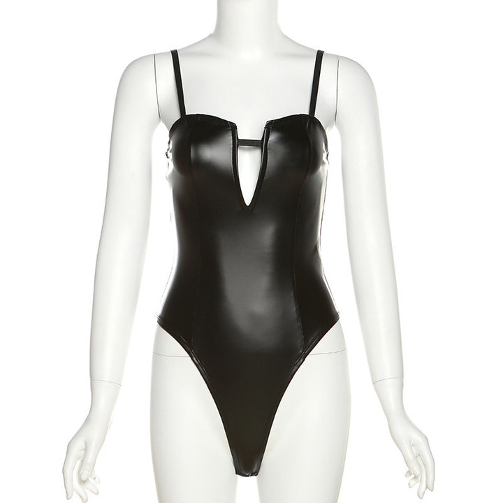 Dame elegant bodysuit med dyb V-udskæring og justerbare stropper Stilla