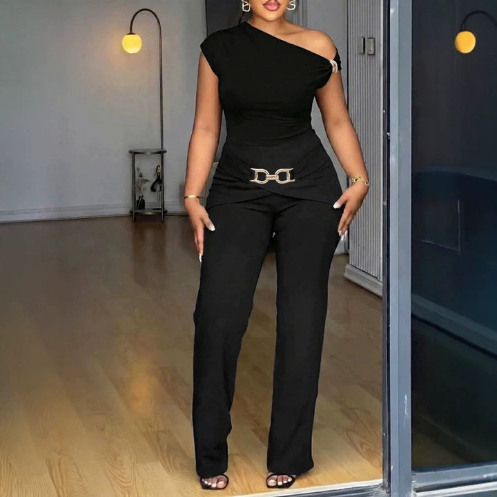 Dame Elegant One-Shoulder Jumpsuit Skovae