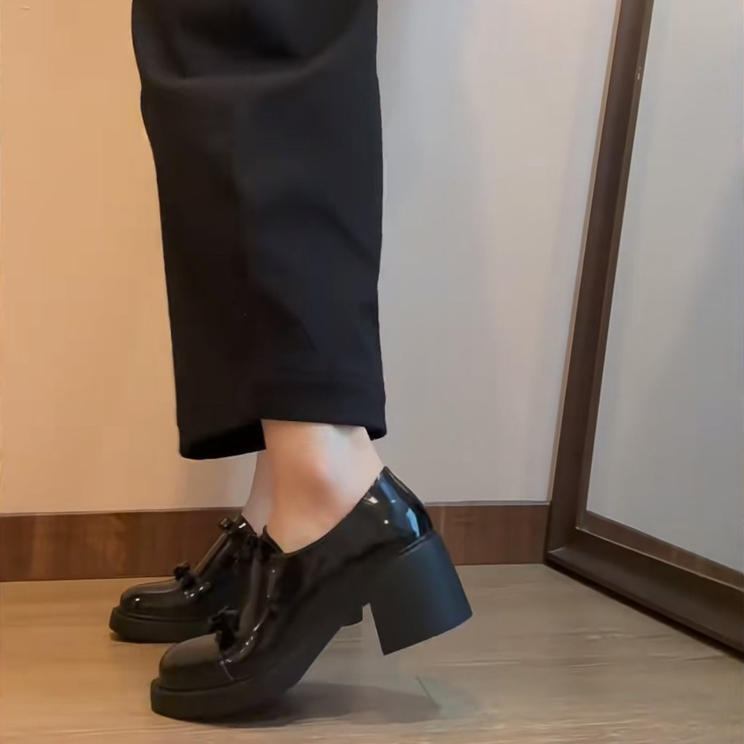 Femme Stilfulde Mary Jane Hæle med Sløjfe-Detail Stilla