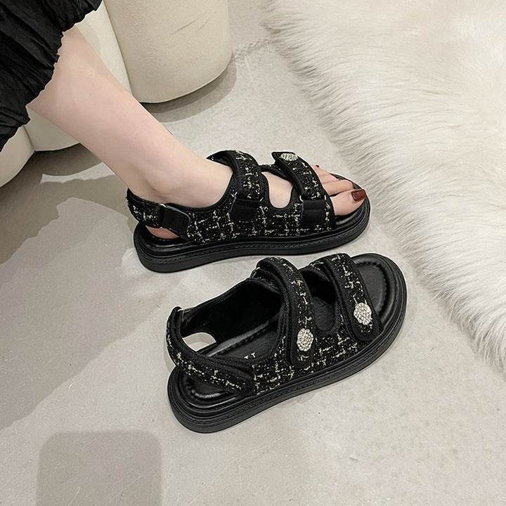 Dame sommerlige velcro sandaler med højkvalitets fod seng polstring Stilla