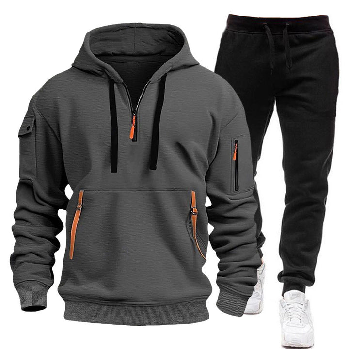 Kvinders funktionelle hætte sweatshirt med praktiske lynlåslommer Skovae