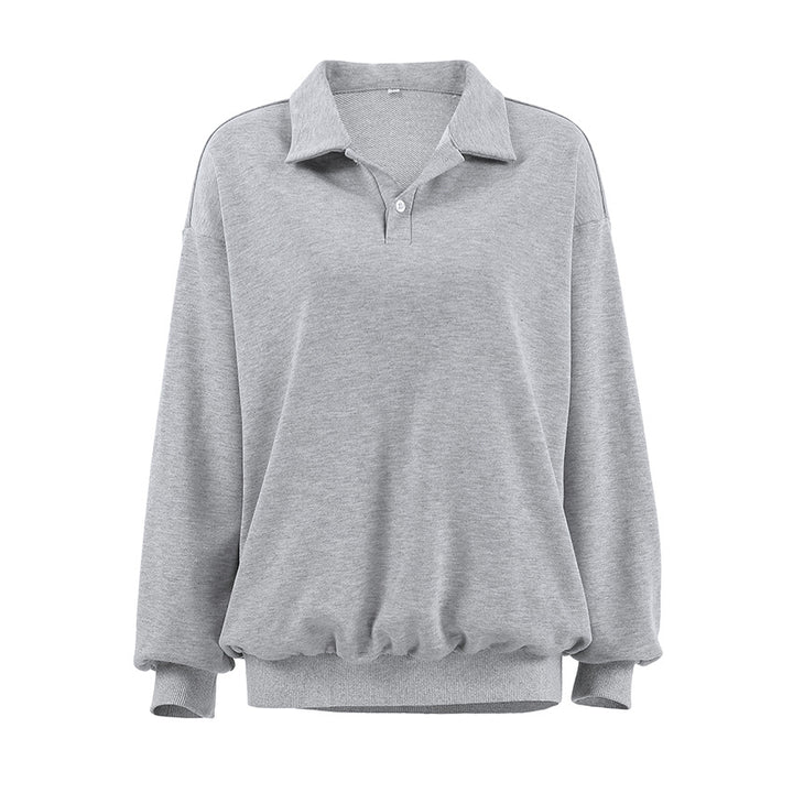 Dame sweater med moderne krave og lange ærmer Stilla