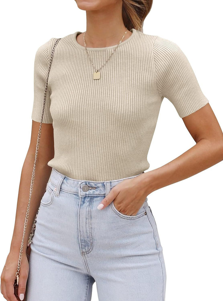 Dame figursyet Premium Rib T-shirt Stilla