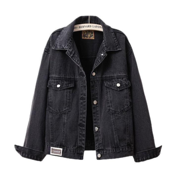 Dame trendy jeansjakke med let brugt look og praktiske skulderklapper Stilla