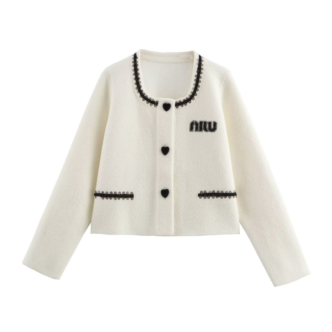 Femme Charmant Tekstureret Strik Cardigan Stilla