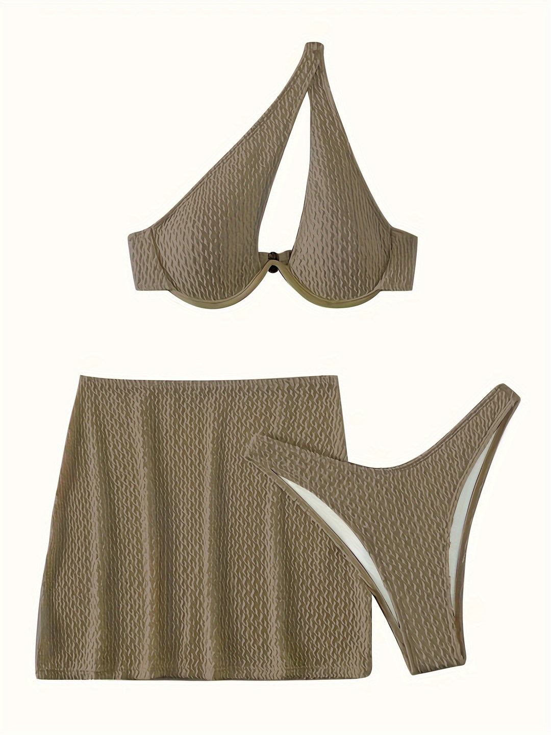 Dame struktureret halterneck bikini og nederdel sæt Stilla