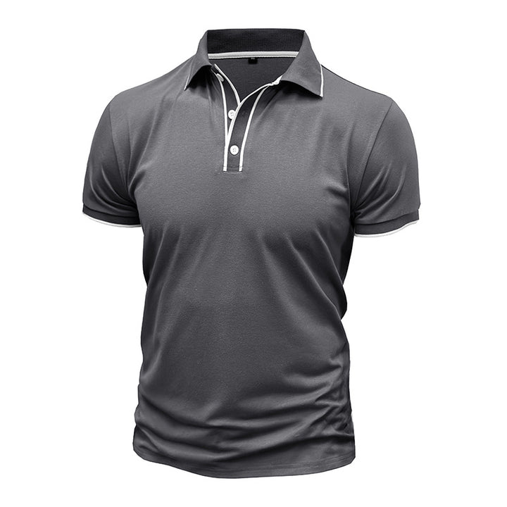 Herren Poloshirt med åndbart funktionsmateriale og moderne knapdesign Stilla