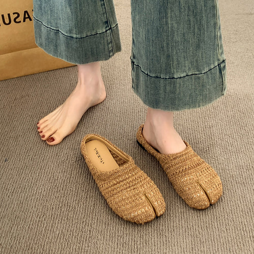 Dame Strukturgewebe Slide Mules Stilla