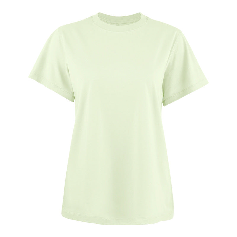 Dame Basis T-shirt i høj kvalitet bomuld med rund halsudskæring Stilla