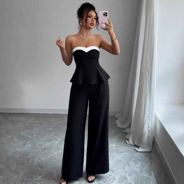Dame Peplum Overall med smal pasform og hjerteudskæring Stilla