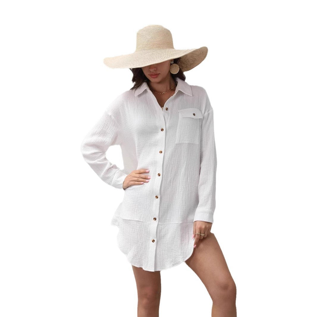 Dame Langærmet skjorte i rummelig oversized stil med knapdetaljer Stilla