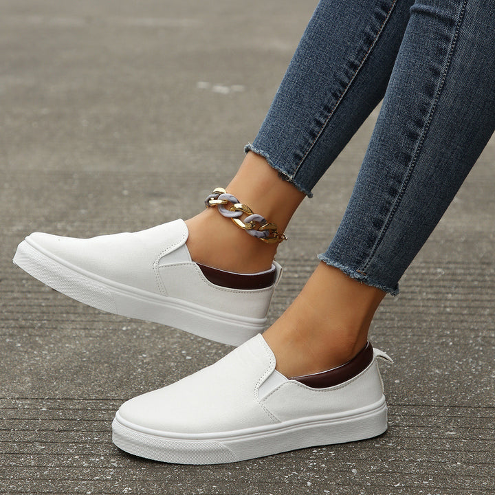 Dame Slip-On Sneakers i elastisk materiale med polstret indersål Stilla