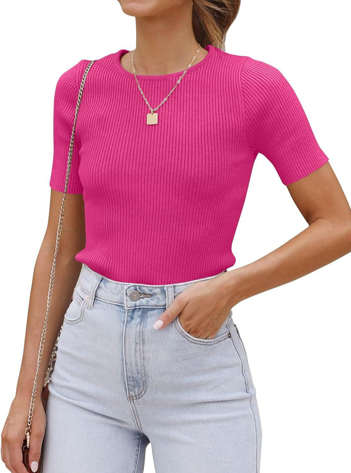 Dame figursyet Premium Rib T-shirt Stilla
