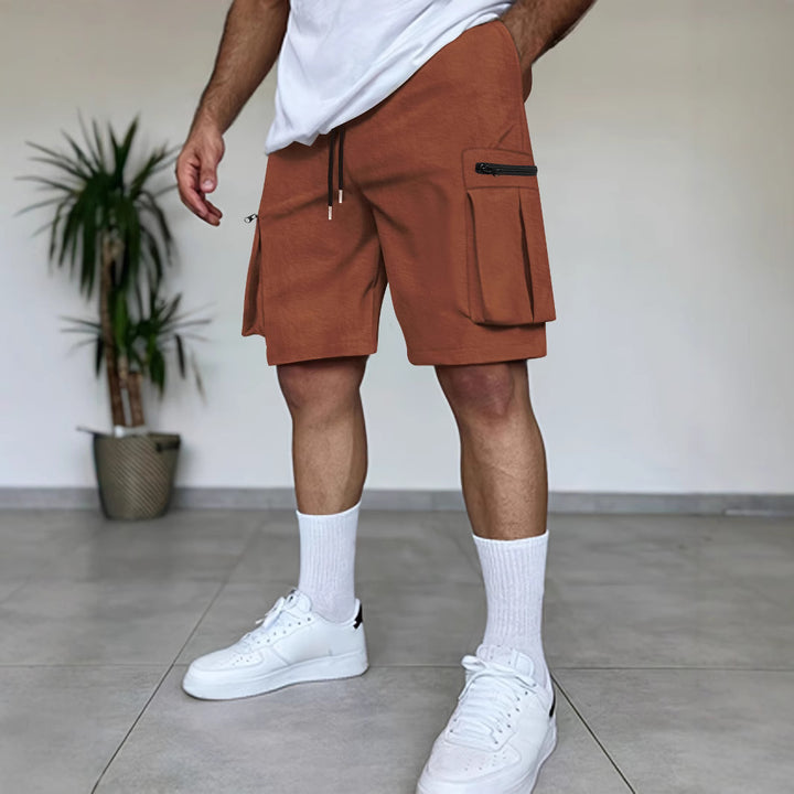 Herrer Utility Cargo Shorts med lynlåslommer Stilla