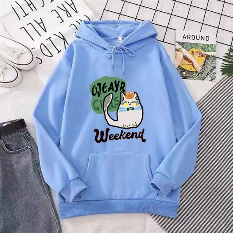 Kvindes hoodie med legende kat motiv Skovae