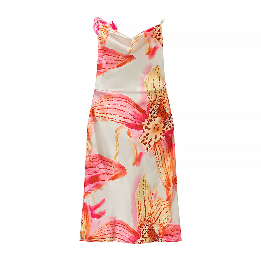 Femme Floral Print Slip Maxi Kjole Stilla