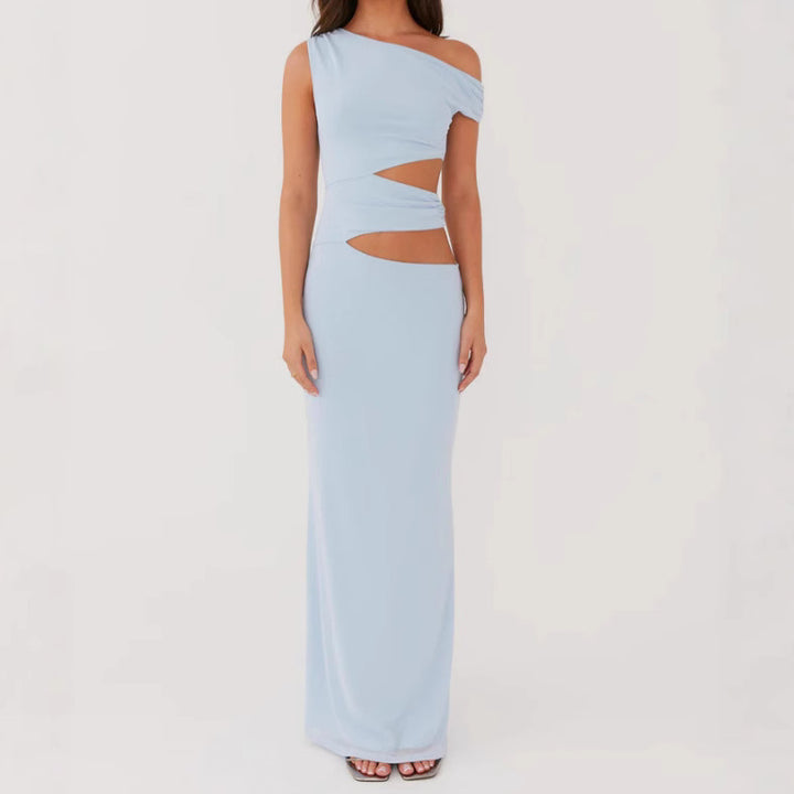 Dame Cut-Out Maxikjole med asymmetrisk design og smal split Stilla