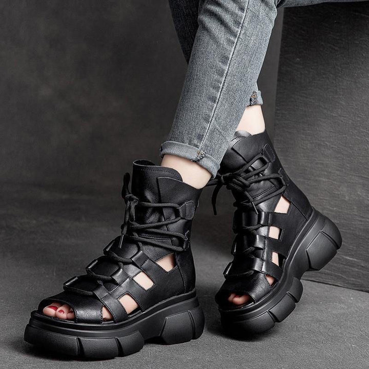 Dame trendy Chunky Sandaler med åbne tæer og sporty snøredesign Stilla